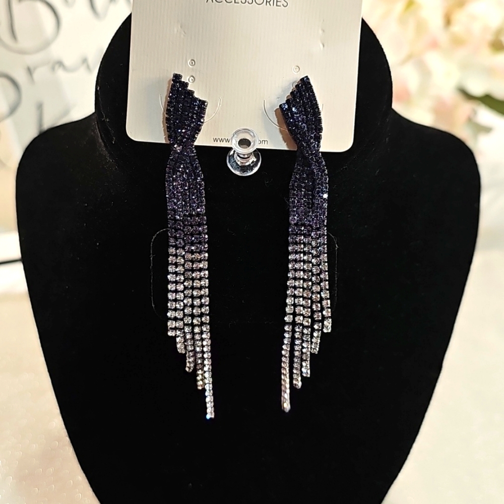 Elegant Blue and Silver Dangle Earrings